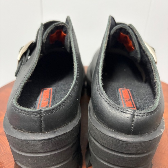 Y2K Harley Davidson Women's Black Leather Mules Size 8.5 - Picture 6 of 9